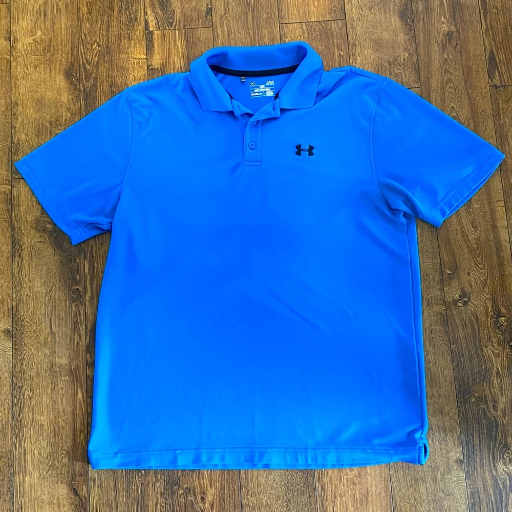 Large Under Armour Blue Polo Shirt